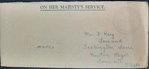 (CYM-201) CAYMAN ISLANDS 1974 stampless OHMS airmail cover to UK official cachet - Picture 1 of 2