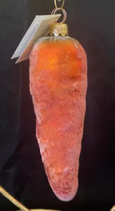 RARE CHRISTOPHER RADKO FROSTY CARROT ORNAMENT NO BOX - Picture 1 of 2