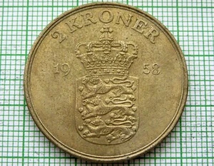 DENMARK FREDERIK IX 1958 CS 2 KRONER - Picture 1 of 4