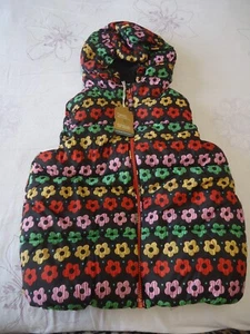 Next girls shower resistant hooded Gilet floral jacket coat 5-6Y - Picture 1 of 6