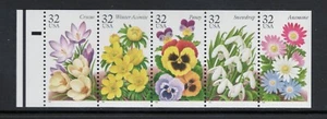 SCOTT#3029a, 32c UNFOLDED PANE OF 5, PLT#1, VF & NH. - Picture 1 of 2