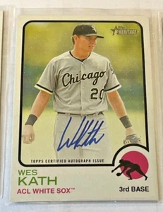 2022 Topps Heritage Minor League  Auto WES KATH WHITESOX  AUTOGRAPH - Picture 1 of 1