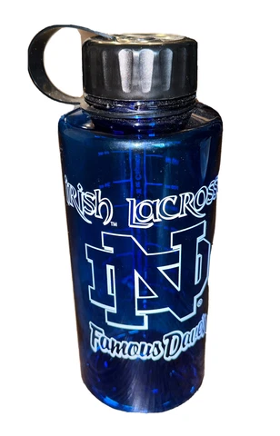 Notre Dame Irish Lacrosse Navy Blue Water Bottle Vintage Ft. Famous Dave’s 32oz Cover