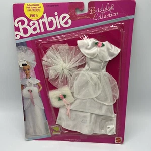 Vintage Barbie Doll Bridal Collection Wedding Gown Veil Set 1990 New Mattel - Picture 1 of 3