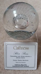 Caithness Glass Paperweight Silver Rain 8cm Vintage Original Box and Stand - Picture 1 of 8