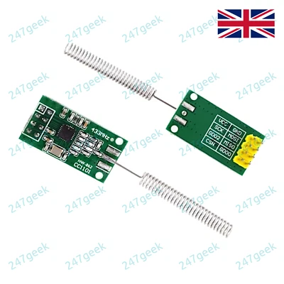 🇬🇧 CC1101 433MHz Wireless RF Transceiver Module with spring antenna - Image 1 of 4