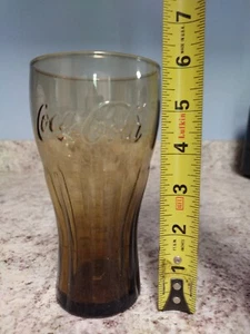 RETRO Libby Official COKE COCA COLA (16oz/6") Brown Glass EMBOSSED TUMBLER - Picture 1 of 5