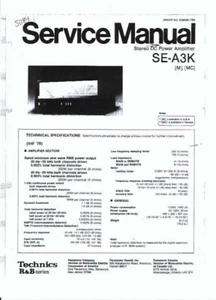 Technics Service Manual für SE- A 3 K englisch Copy - Picture 1 of 1