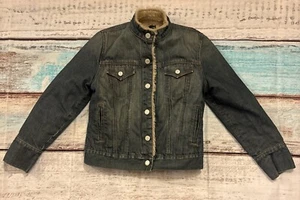 Vintage Gap Pioneer Sherpa Lined Denim Jean Trucker Jacket Women Small - Picture 1 of 12