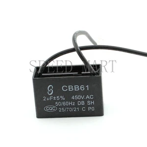 Ventilador de aire acondicionado eléctrico CBB61 AC450V 2uF condensador de arranque de funcionamiento 2 cables - Imagen 1 de 2