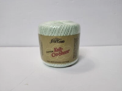 J&P Coats Cotton Knit-Cro-Sheen Thread Mint Green 150 yds 100% Mercerized Cotton - Image 1 of 4
