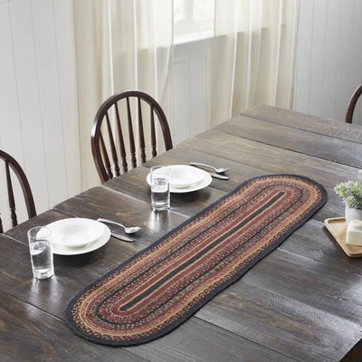 Table Runner Heritage Farms Jute Primitive 13x48 Oval Kitchen Decor VHC Brands