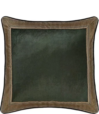 J. Queen New York Emerald Bay Framed Reversible Euro Sham Dark Green New - Image 1 of 4