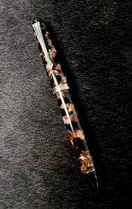 "Pluma Estilográfica Vintage/Antigua Años 20 Mármol Rojo Marrón Oro Marcada?Debe Ver 5 1/2""" - Imagen 1 de 6