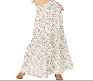 Free People Secret Garden Maxi Skirt Women Small Floral Tiered Peasant Cottage E - Picture 1 of 7
