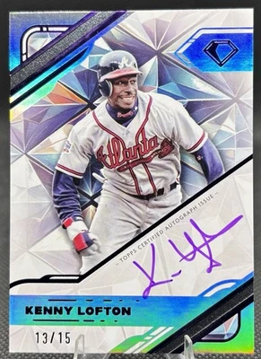 Kenny Lofton 2025 Topps Diamond Icons White Polychromatink Auto /15 Braves - Image 1 of 2