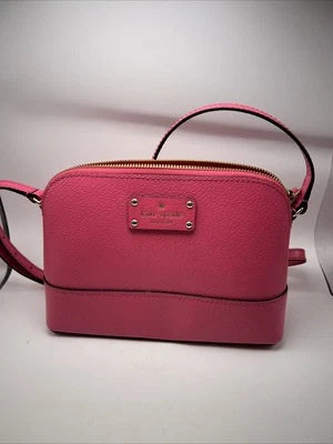 Bolsa de couro rosa quente Kate Spade WKRU2895 Wellesley Hanna SweatHeart nova sem etiquetas - Imagem 1 de 4