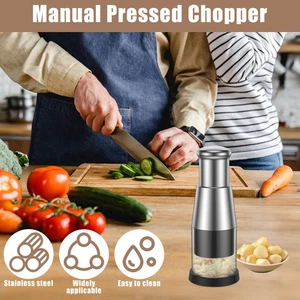 2Pcs Pressed Garlic Chopper Mini Manual Pressed Chopper Stainless Steel stOvZ - Picture 1 of 11