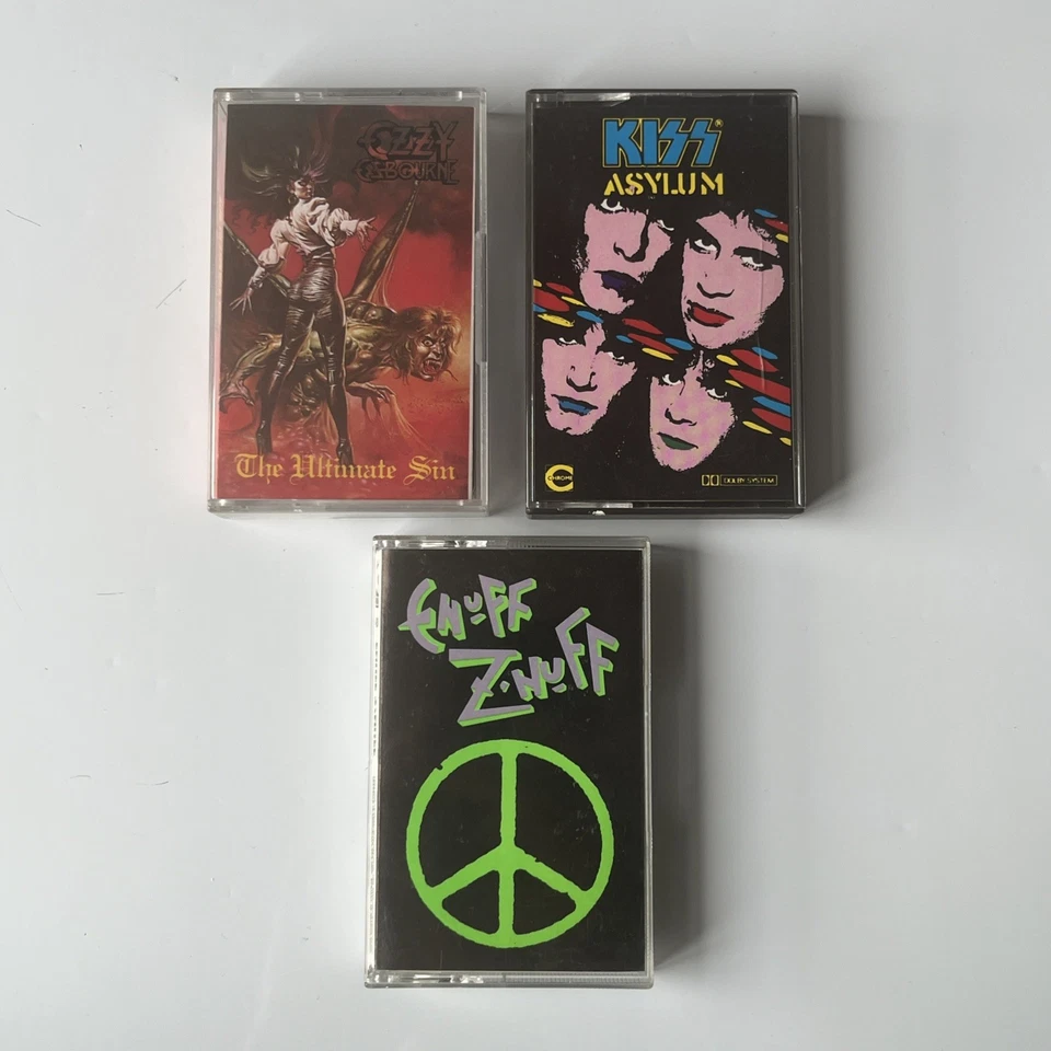 Ozzy Osbourne, KISS, Enuff Z'Nuff, Rock Metal Cassette Tape Bundle - Image 1 of 4