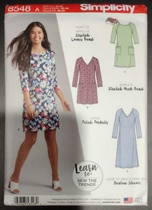 Simplicity Pattern 8548 Dresses Misses Size 10-22 Learn To Sew Uncut FF - Picture 1 of 2
