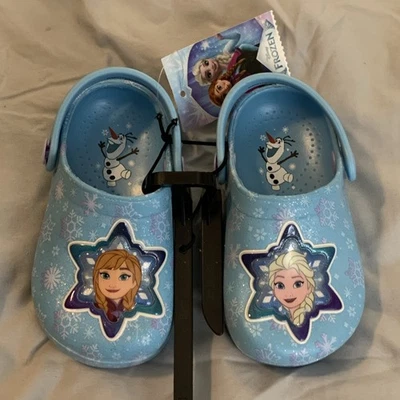 Disney замороженные сабо поскользнуться на туфли поворотный ремень Kids 5/6 синий отлива новый с Ярлыками  - Изображение 1 из 4