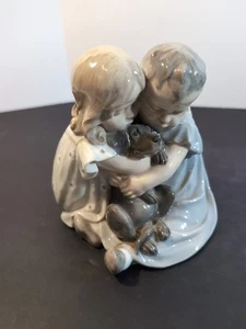 Royal Copenhagen Children Holding Dog 2" - Picture 1 of 5
