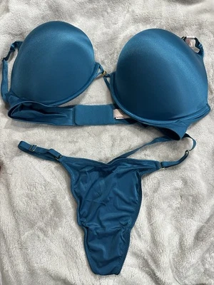 VICTORIA'S SECRET VERY SEXY 36D   Bombshell Bra/ Medium Adjustable V String Jade - Image 1 of 4
