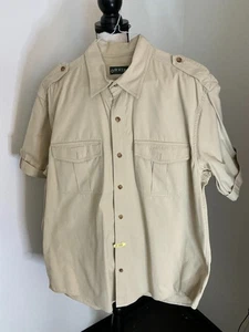 Orvis Men's Button Up Ivory Beige Size Large 100% Cotton Shirt w/pockets - Picture 1 of 13