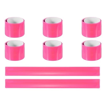 8Pcs Reflective Arm Bands, 11.8"High Visibility Bands, Pink ( Square ) - Imagen 1 de 4
