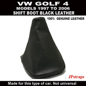 VW GOLF 4 GEAR SHIFT BOOT 1997- 2006 REAL BLACK LEATHER - Foto 1 di 1