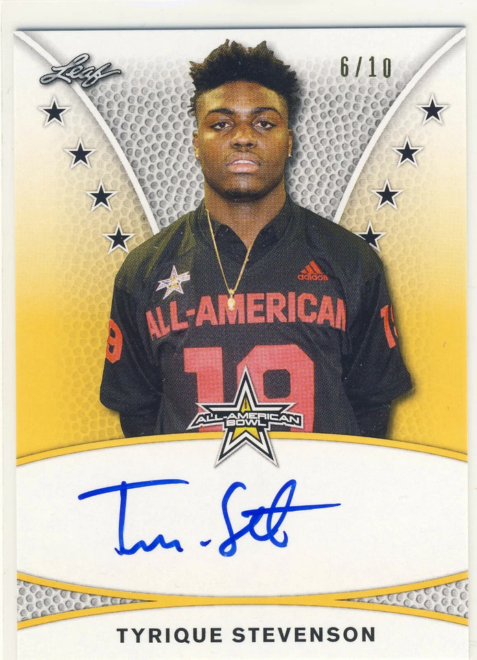 TYRIQUE STEVENSON 2019 Leaf Army All-American Bowl TOUR /10 AUTO BEARS - Image 1 of 2