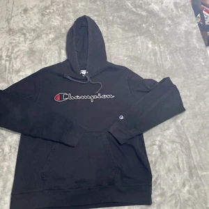 Champion Black Reverse Weave Script Embroidered Hoodie Adult Large Sweatshirt - Picture 1 of 6