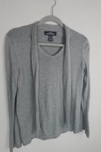 Lands End Outfitters XS Damen grau Pullover Schal Baumwolle Modal Karrierepullover - Bild 1 von 6