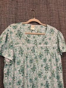 Camisón de verano Blair verde/blanco floral mezcla de algodón manga corta 95542 grande - Imagen 1 de 6