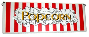 VINTAGE TIN SIGN 5" X 12"~POPCORN - Picture 1 of 2