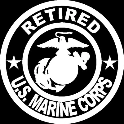 Round 6" Retired US Marine Corps Cut Vinyl Car Window Decal Sticker US Seller - Image 1 of 4