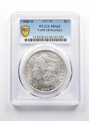 MS61 1888-O Morgan Silver Dollar VAM 1B TOP 100 Scarface PCGS *1253 Cover