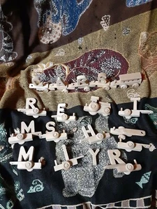 Vintage handmade wooden toy train alphabet word neat fun spelling unusual  kids - Picture 1 of 4