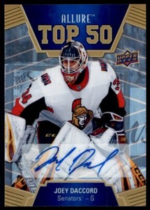 2019-20 UPPER DECK ALLURE TOP 50 BLUE AUTOGRAPHS JOEY DACCORD AUTO OTTAWA