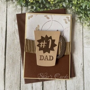 COFFEE MUG HANDMADE FATHERS DAY OR BIRTHDAY CARD - Picture 1 of 9