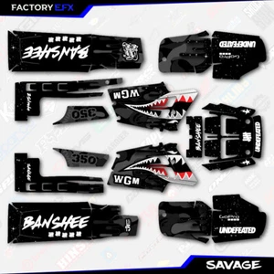 Black Savage Camo Racing Fender Graphics Kit fits Yamaha Banshee 350 Twin - Picture 1 of 2