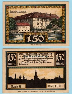 NOTGELD 1,50 MARK 1922 GERMANY INSTERBURG RUSSIA TSCHERNJACHOWSK - Picture 1 of 1