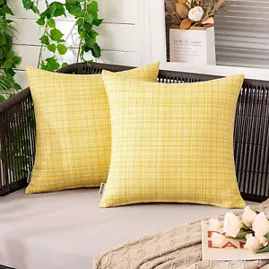 Outdoor Waterproof Throw Pillow Covers Decorative Farmhouse Water Resistant Cush - Picture 1 of 12