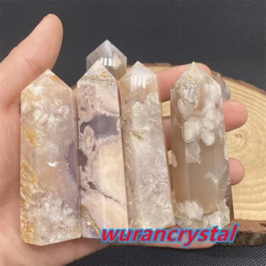 2.2LB Natural Cherry Blossom Agate Obelisk Quartz Crystal Tower Wand Point Reiki - Picture 1 of 10