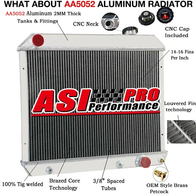 3-Row Aluminum Radiator Fits 1963-1966 1964 Chevrolet C/K 10 20 30 Pickup Trucks Foto 1 de 4