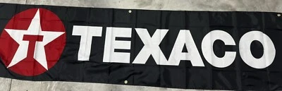 Beautiful TEXACO GAS OIL BANNER MURAL MANCAVE 2x8ft - Image 1 of 4