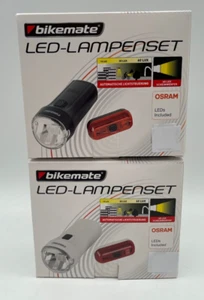 Bikemate® LED Lampenset für Fahrräder E-Bike mit Rücklicht 60 Lux Neu