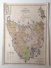 1945 Tasmania, Australia Secondary Industry Crown Lands State Forests, Map No 18