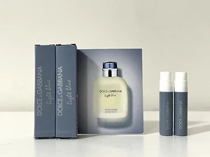 2x Dolce & Gabbana Light Blue Pour Homme Eau de Toilette Sample Spray .02oz .8ml - Picture 1 of 2