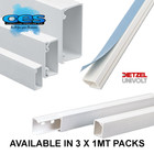 Self Adhesive Mini Trunking Multi Size 1M 2M 3M White Electrical PVC Cable Tidy 
